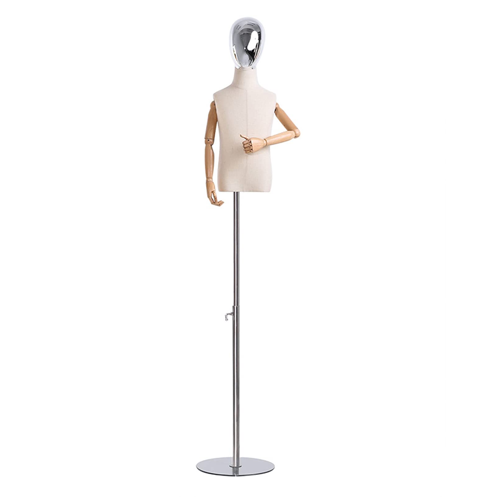 ZRY Adjustable Child Mannequin Torso with Electroplating Head - 4 Style Options for Baby Clothing Display (6 Years Old Size, Color A) - Perfect for Store Windows, Boutique Displays & Retail Visual Merchandising