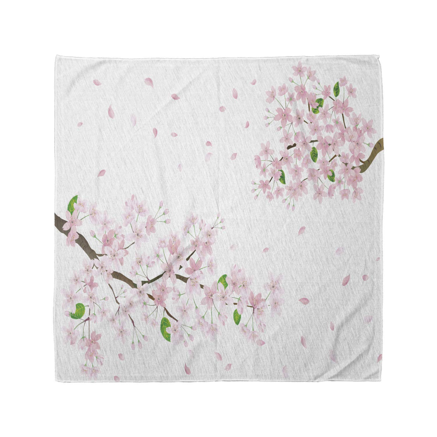 Ambesonne Floral Bandana - Soft Sakura Flower Branches Design, Unisex Head & Neck Scarf for Men & Women - Perfect for Outdoor Activities, Music Festivals & Fashion Accessories