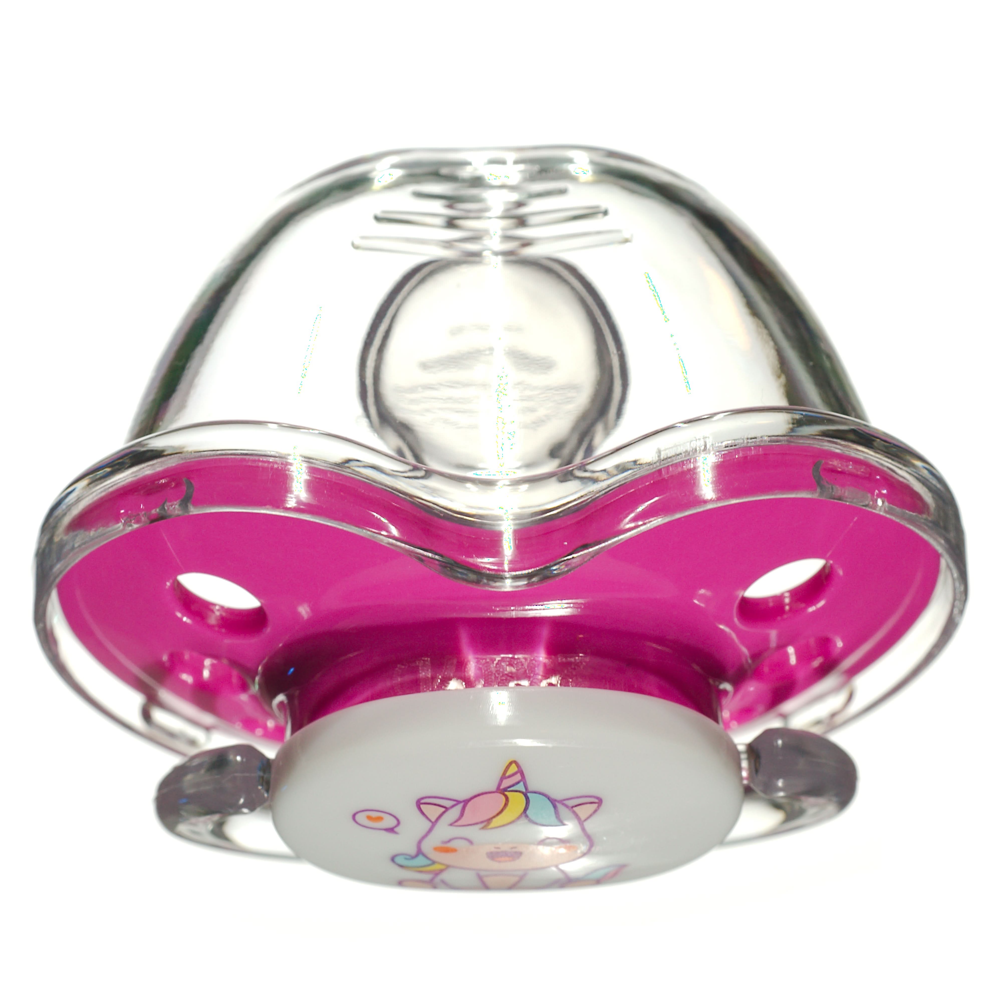 Orthodontic Pacifier with Snap-On Cover - Wild & Cuddly Series (Unicorn & Panda Design) - Perfect for Soothing Babies & Toddlers During Sleep, Travel & Teething