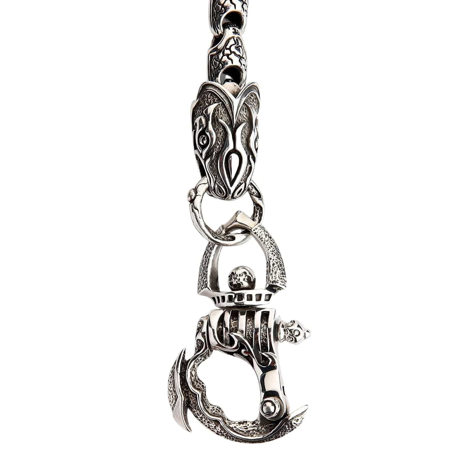 Anaconda Snake Sterling Silver Wallet Chain for Men - Stylish & Durable Hip Hop Accessory | Perfect for Bikers, Rappers & Fashion Enthusiasts