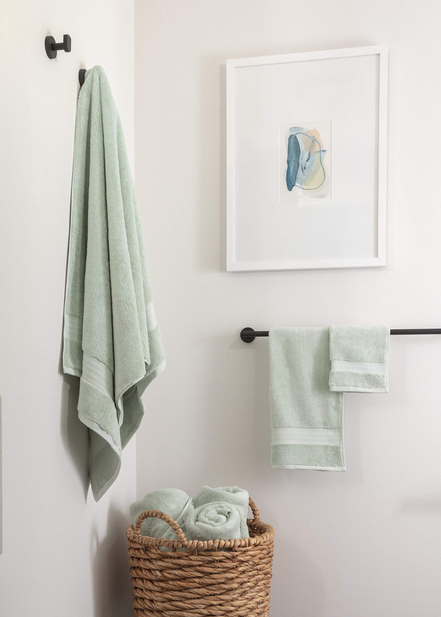Premium 100% Organic Cotton Bath Towel Set - 6 Piece Luxury Hotel & Spa Quality Towels (2 Bath, 2 Hand, 2 Washcloths) | GOTS Certified | 700 GSM Ultra Soft | 30x56 & 16x30 & 13x13 Inches | Eco-Friendly Green | Perfect for Bathroom, Spa, Gym & Guest Use
