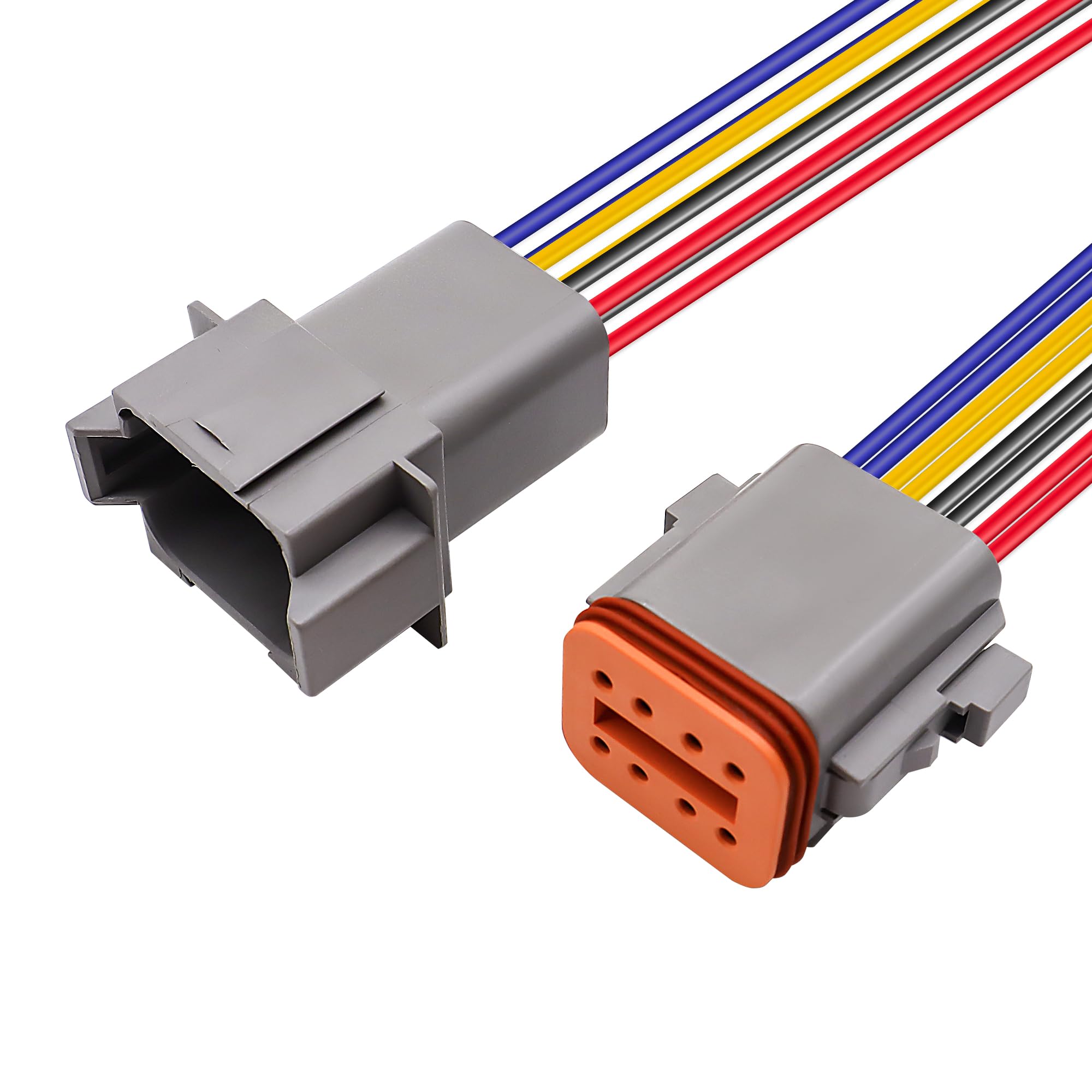 HiSport 8 Pin DT Connectors Waterproof Kit - Male & Female Wire Connectors for Car, Truck, Boat - Durable Electrical Connection for Automotive, Marine & Off-Road Vehicles - 1 Set