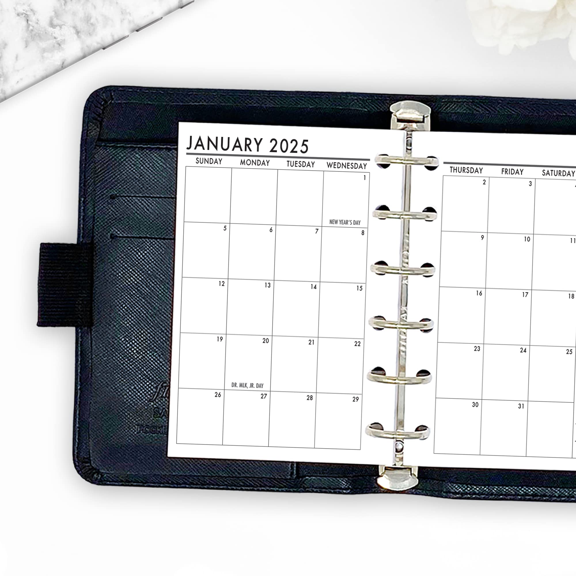 2025 Monthly Planner Refill - January to December Pocket Calendar, 3.2