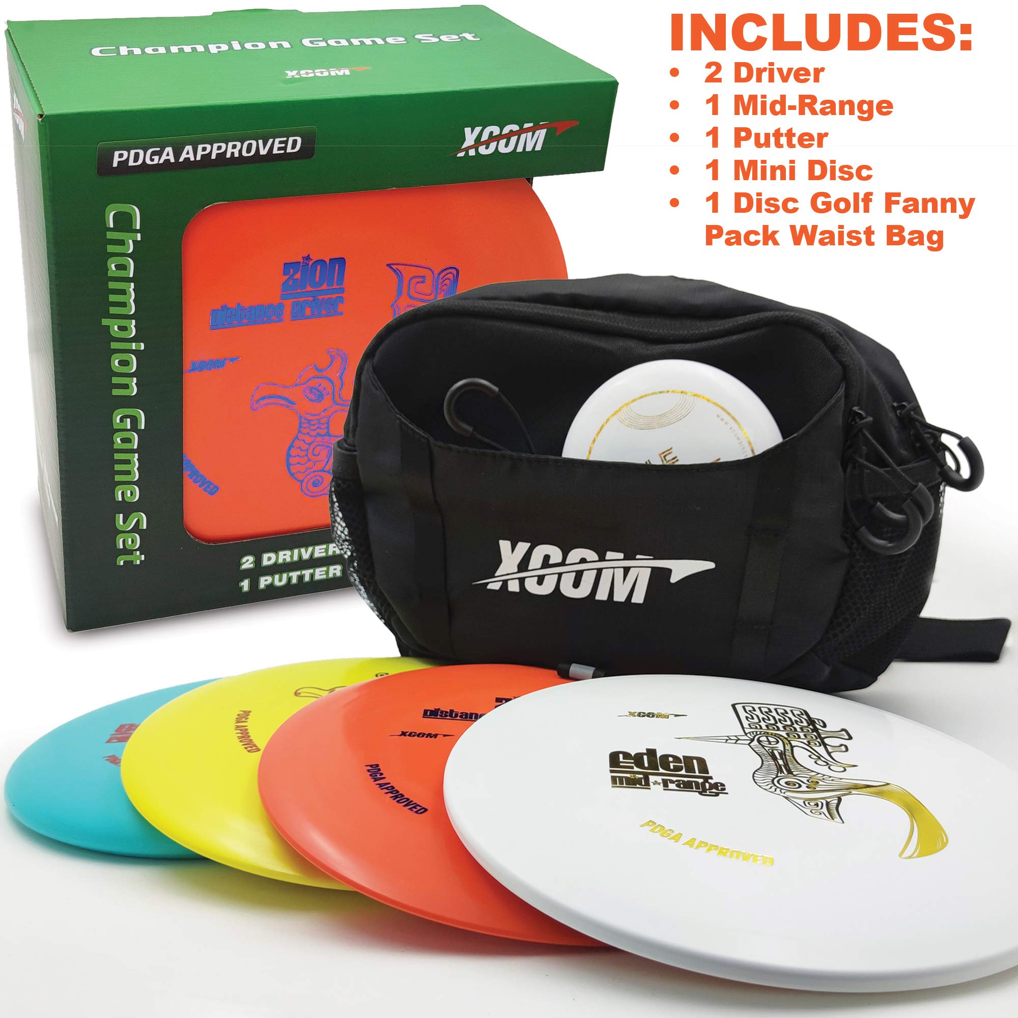 **PDGA Approved Disc Golf Set - 4 Premium Discs with Waist Bag | Includes Distance Driver, Fairway Driver, Mid-Range & Putter | Perfect for Beginners & Pros | Outdoor Sports & Backyard Games**