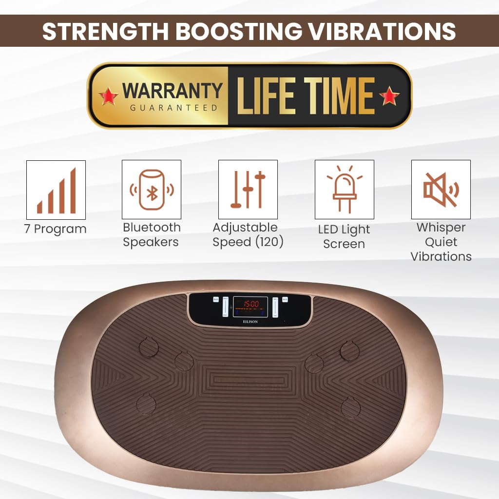EILISON 4D Vibration Plate Exercise Machine with 3 Powerful Silent Motors - Oscillation, Linear & Pulsation Modes for Home Workout - Full Body Vibration Platform for Weight Loss, Muscle Recovery & Toning - Perfect for Home Gym, Physical Therapy & Fitness Enthusiasts