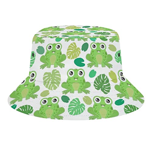 Cute Kawaii Frog Animal With Leaves