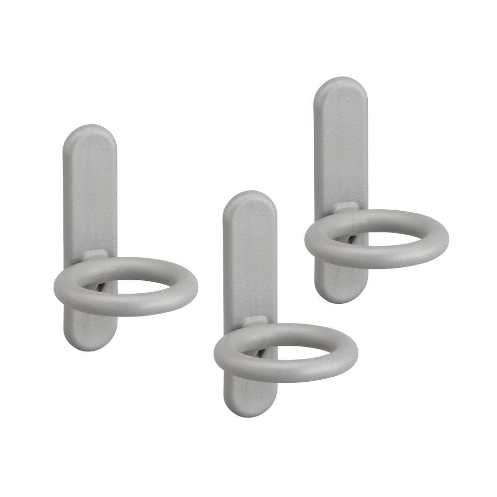 Elfa Storage Board Hook Circle - 3 Pack Platinum Finish | Organize Shelves, Cabinets & Closets for Home & Office