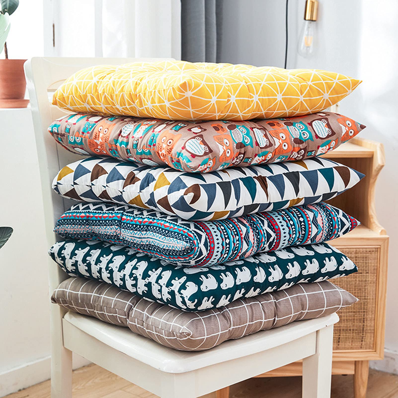 6 Pack Comfortable Dining Chair Cushions - Soft Kitchen & Office Seat Cushions Set for Indoor & Outdoor Use - Perfect for Dining Room, Patio, and Workspace