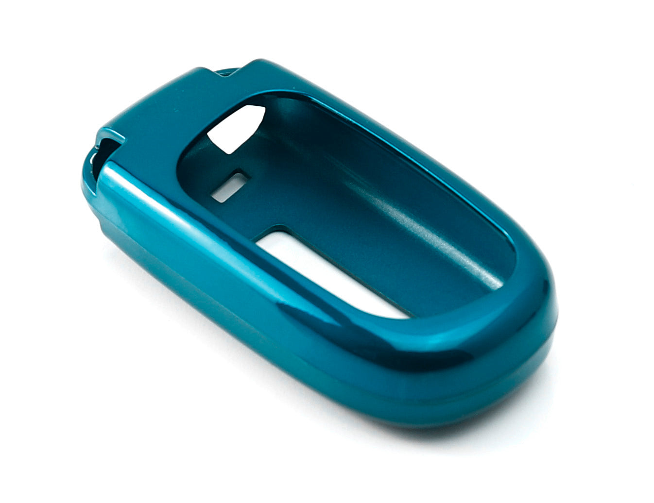 Premium Glossy Metallic Blue Smart Key Fob Cover Replacement for Jeep Dodge Chrysler - Exact Fit Protective Shell for Keyless Entry Remote (Perfect for Off-Roading, Daily Commute & Car Enthusiasts)