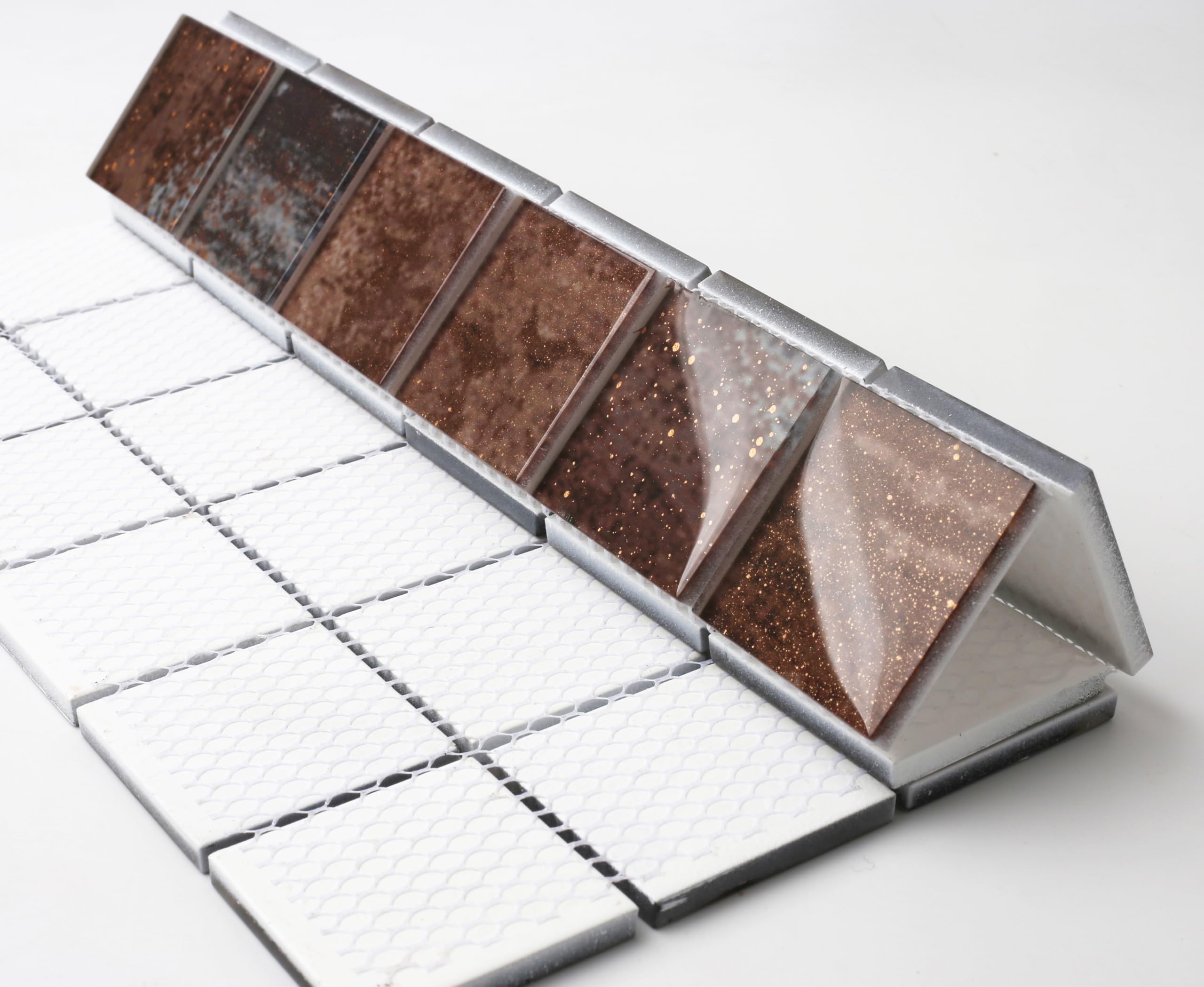 Antique Bronze Brown 2x2 Glass Mosaic Tile for Kitchen Backsplash, Bathroom Wall, and Shower - Box of 5 Sheets - Perfect for Modern Home Decor, DIY Projects, and Renovations