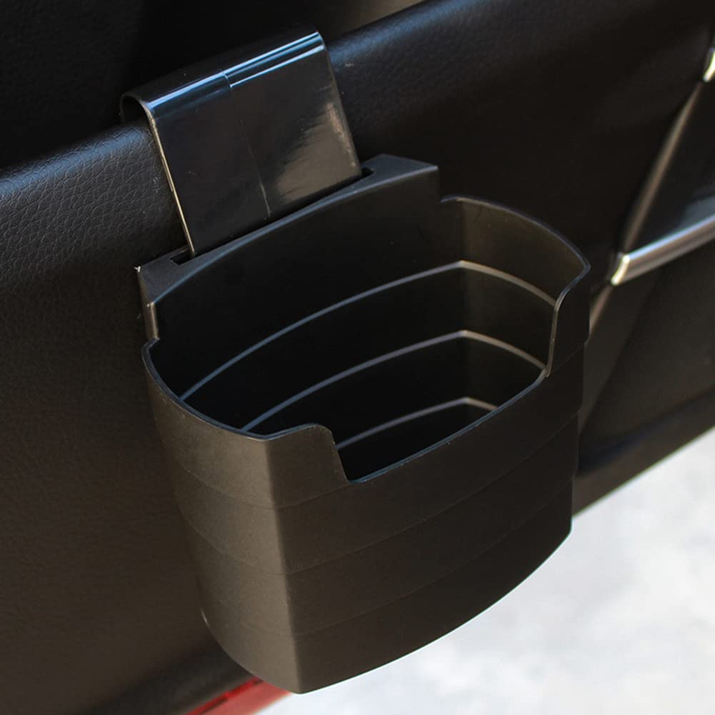 iKASUS Car Door Pocket Organizer - Hand Sanitizer Holder, Cup Storage & Interior Console Accessory for Drinks, Fruits, Sunglasses, Keys & Phones - Universal Fit for SUV, Truck, Bus (Black) - Perfect for Road Trips & Daily Commutes