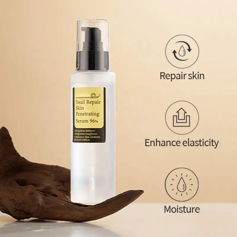 96% Snail Mucin Face Serum for Anti-Aging, Whitening & Skin Repair | Hydrating Facial Essence for Smooth, Radiant Skin | Daily Skincare Routine for Dry & Sensitive Skin