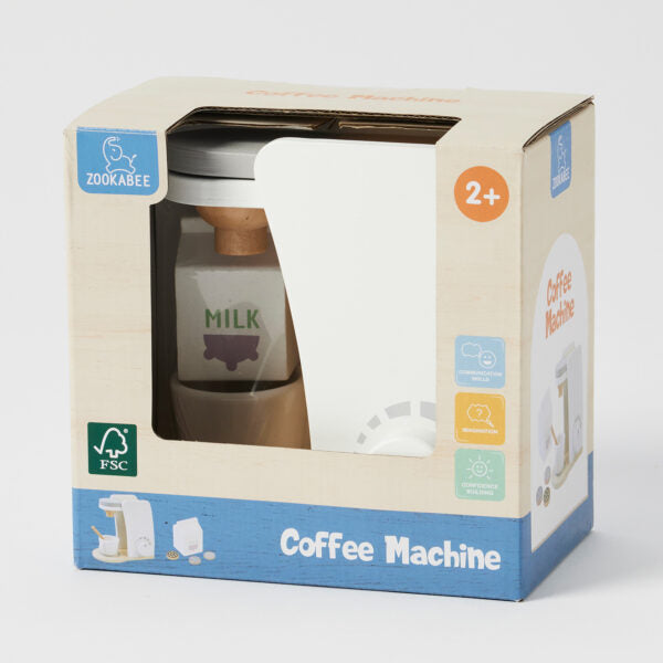 Wooden Coffee Machine Play Set for Kids - Pretend Play Toy Barista Espresso Maker with Accessories - Perfect for Imaginative Play & Role-Playing Games