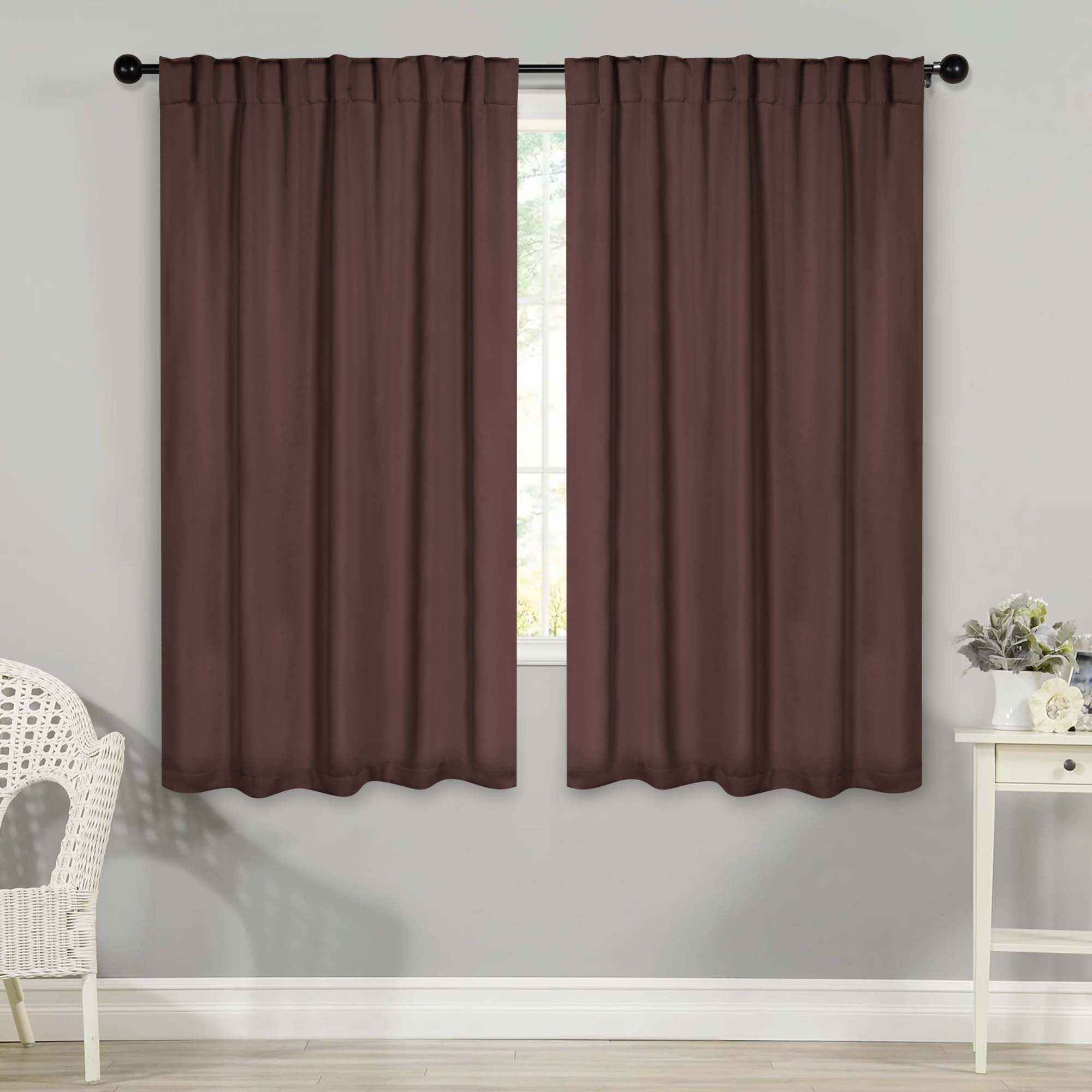 Premium Blackout Curtains for Bedroom - Solid Room Darkening Window Drapes with Back Tabs (Set of 2 Panels) - Perfect for Home Theater, Nursery & Light Sleepers