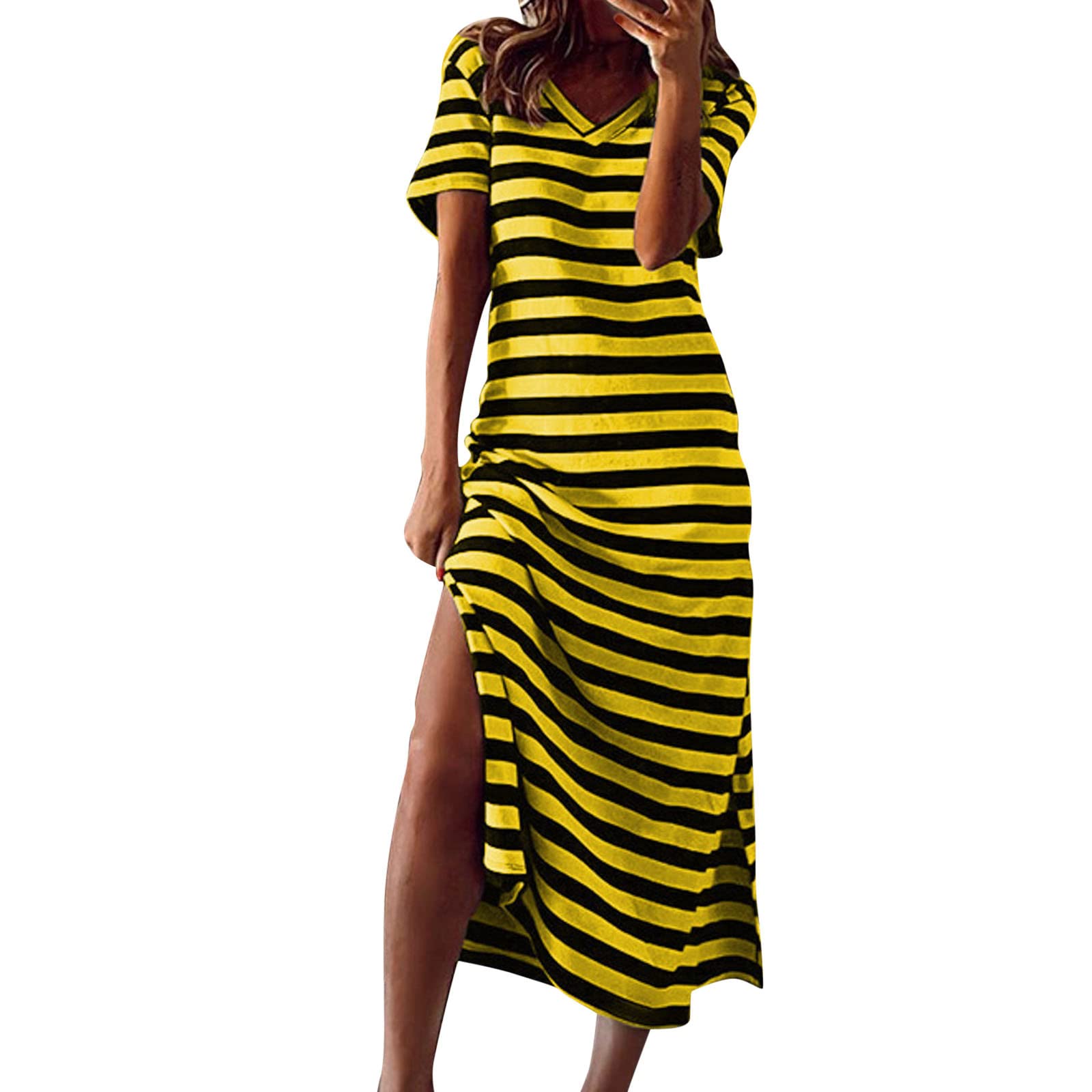 Women's Flowy Swing Shirt Dress - Long Summer Beach Dress with Skater Skirt, Sexy Loose Fit for Casual Wear, Vacations & Outdoor Parties