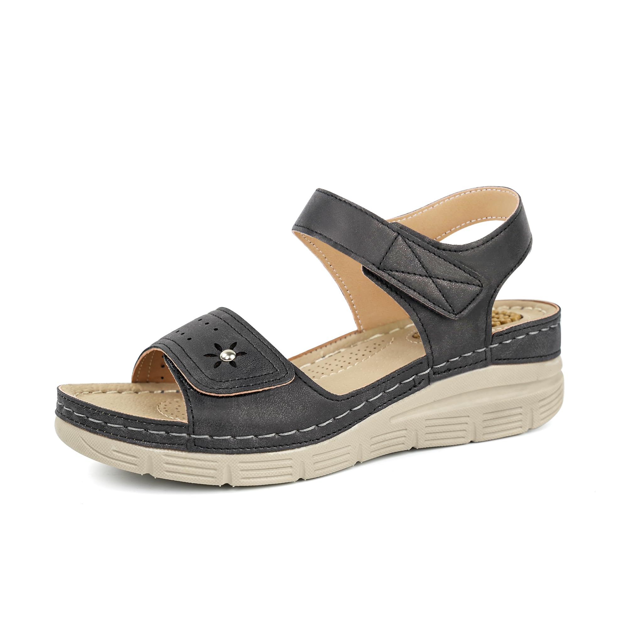 JABASIC Women's Comfortable Orthotic Walking Sandals with Arch Support - Perfect for Travel, Hiking & Everyday Wear