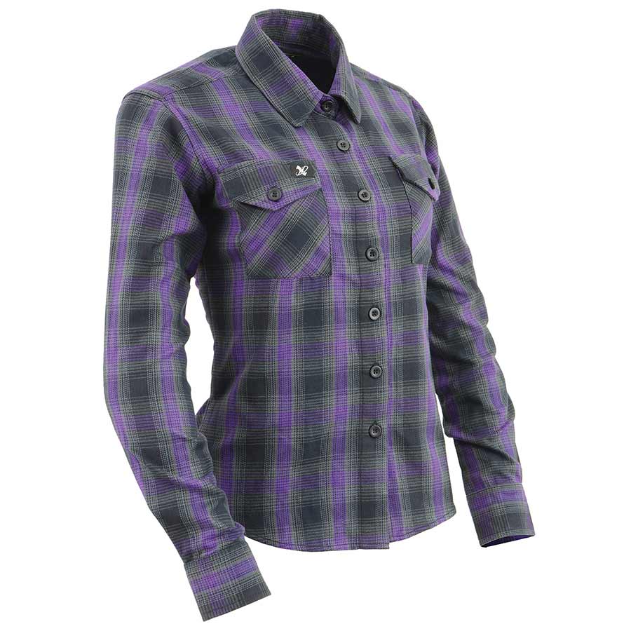 Milwaukee Leather Women's Armored Plaid Shirt - Stylish & Durable Flannel for Motorcycle Riding & Outdoor Adventures