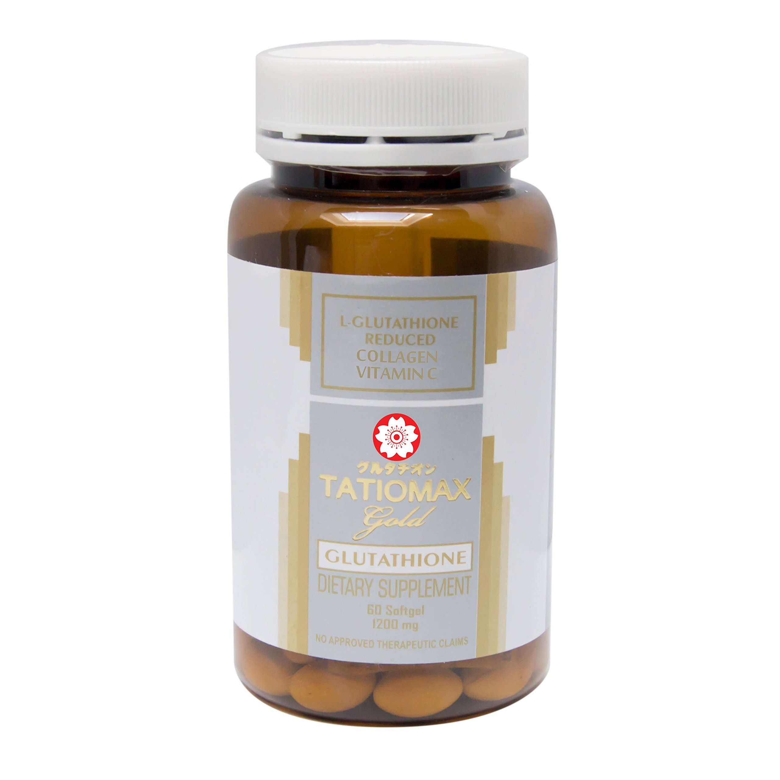 Tatiomax Gold Glutathione Lightening Gel Capsules with Collagen & Vitamin C - 10 Bottles for Skin Brightening & Anti-Aging - Perfect for Daily Beauty Routine & Travel