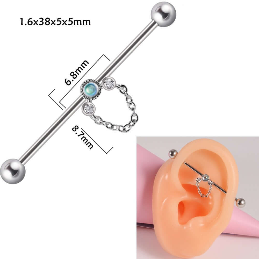 14g Silver Scorpio Insect Industrial Barbell Body Jewelry - Belly Button & Nose Piercing Bar | Perfect for Gothic, Punk & Alternative Fashion Styles