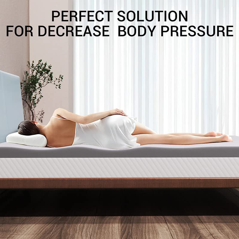 Maxzzz 4 Inch Memory Foam Mattress Topper Twin Size - Bamboo Cooling Mattress Pad with Ventilation, CertiPUR-US Certified Plush Topper for Back Pain Relief - Perfect for Guest Beds, Dorms & Home Comfort