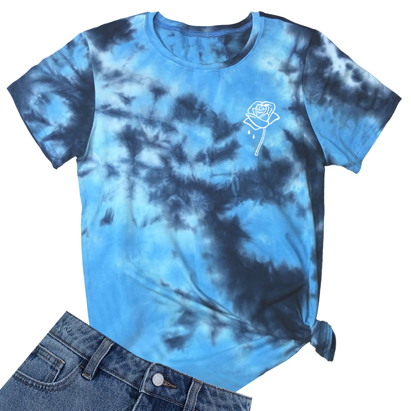 BLACKOO Women's Cute Graphic T-Shirt for Juniors - Trendy Casual Short Sleeve Top for Everyday Wear, Street Style, and Summer Outfits