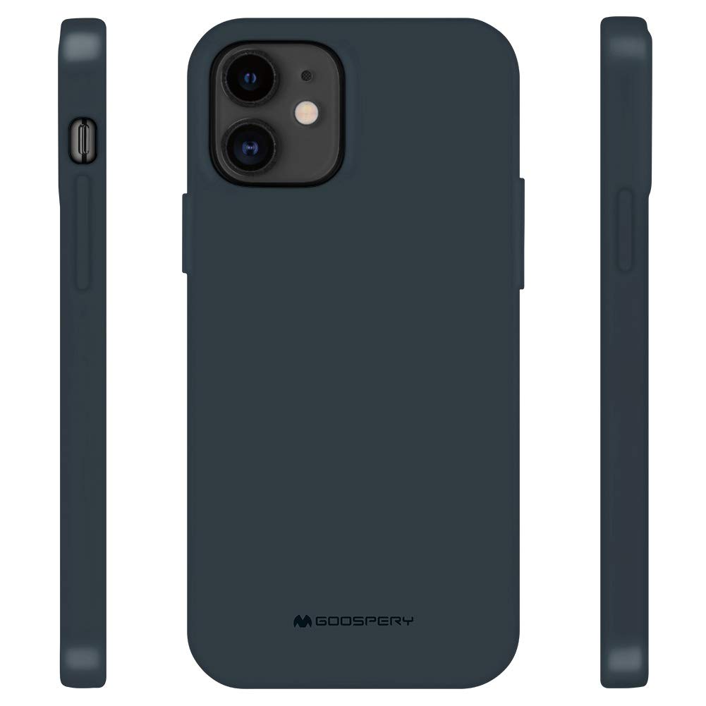 GOOSPERY Soft Silky Slim Jelly Case for iPhone 12 Pro & iPhone 12 (6.1 Inch) - Midnight Blue Protective Bumper Cover | Perfect for Everyday Use, Office & Travel Protection