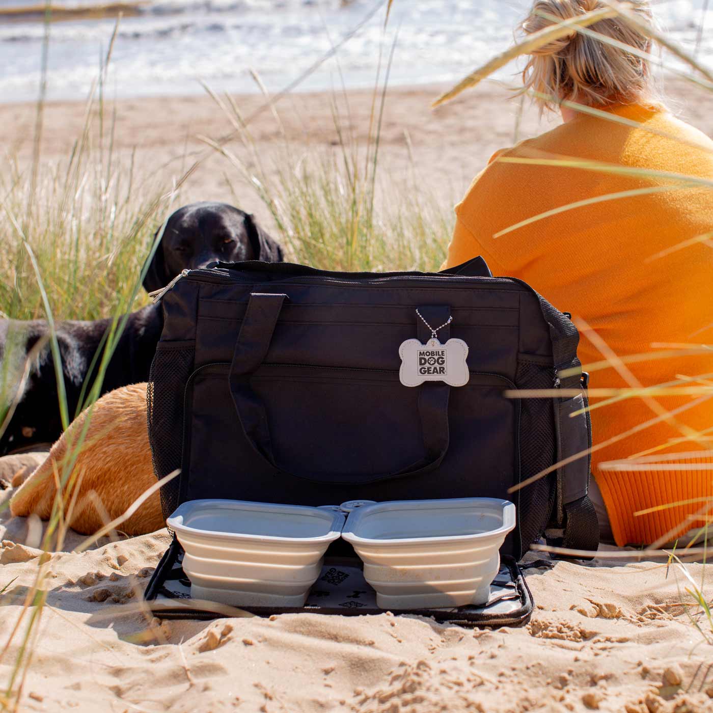 Premium Black Mobile Dog Gear Weekend Away Bag - Durable Travel Pet Carrier for Dogs, Perfect for Camping, Hiking & Road Trips