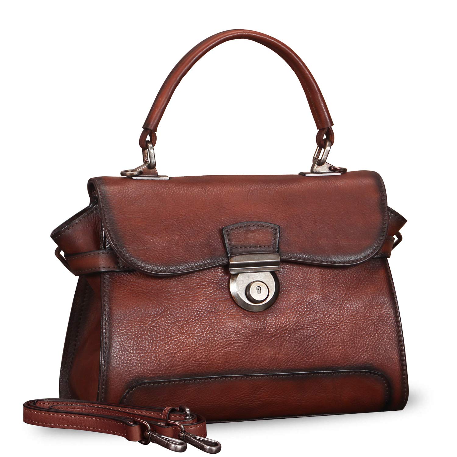 Vintage Genuine Leather Handbags for Women - Real Leather Shoulder Bag, Crossbody Purse & Satchel with Adjustable Strap | Perfect for Work, Travel & Everyday Use