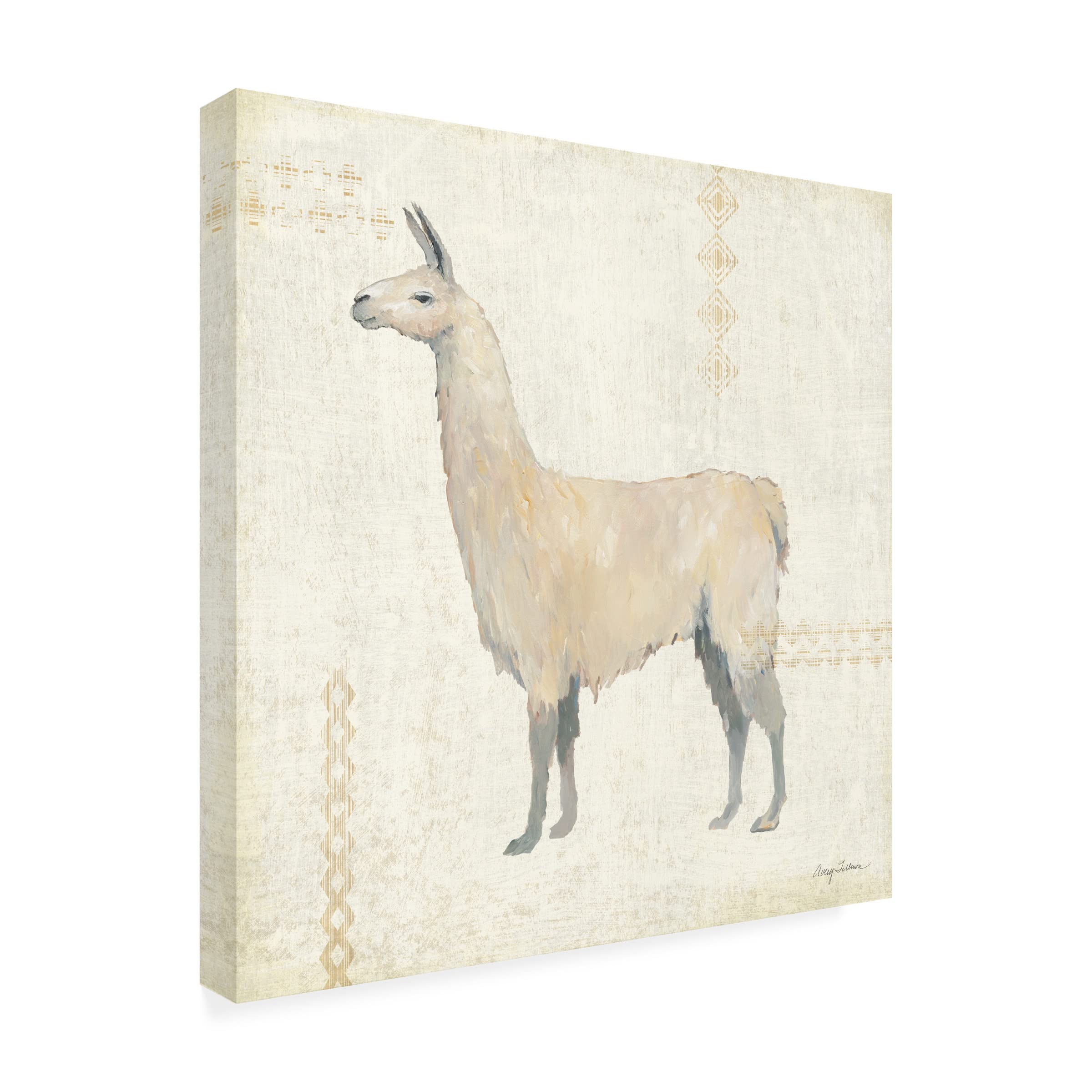 Trademark Fine Art 'Llama Land VI' Canvas Wall Art by Avery Tillmon - Vibrant Animal Painting for Living Room, Bedroom & Office Decor