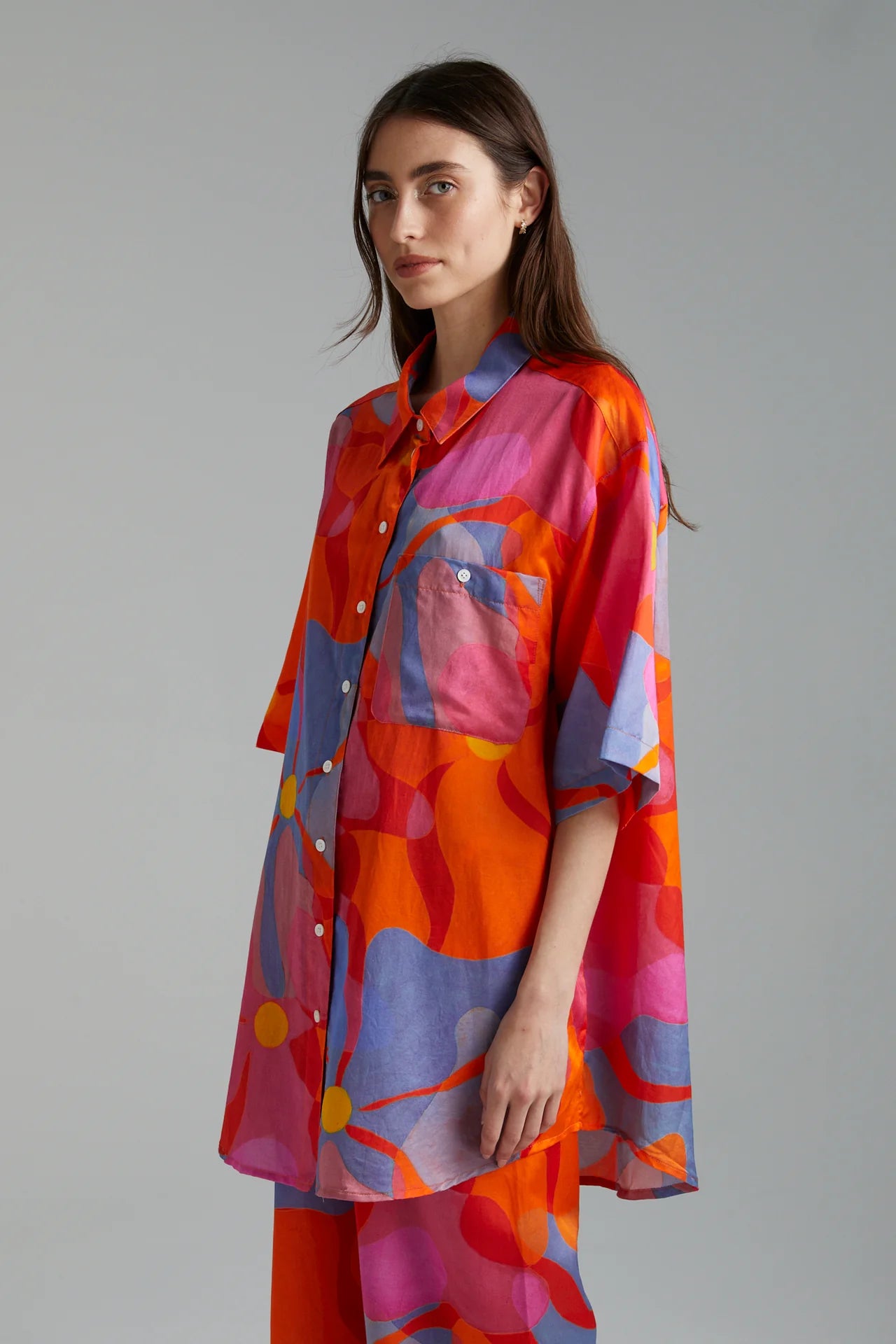 Big Shirt Melted Blooms - Oversized Floral Print T-Shirt for Women | Casual Wear, Summer Outfits & Street Style Fashion