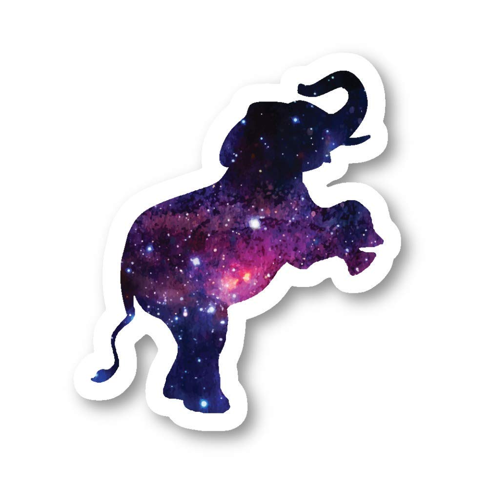 Elephant Jumping Stickers - Galaxy Space Theme - 3 Pack (2.5