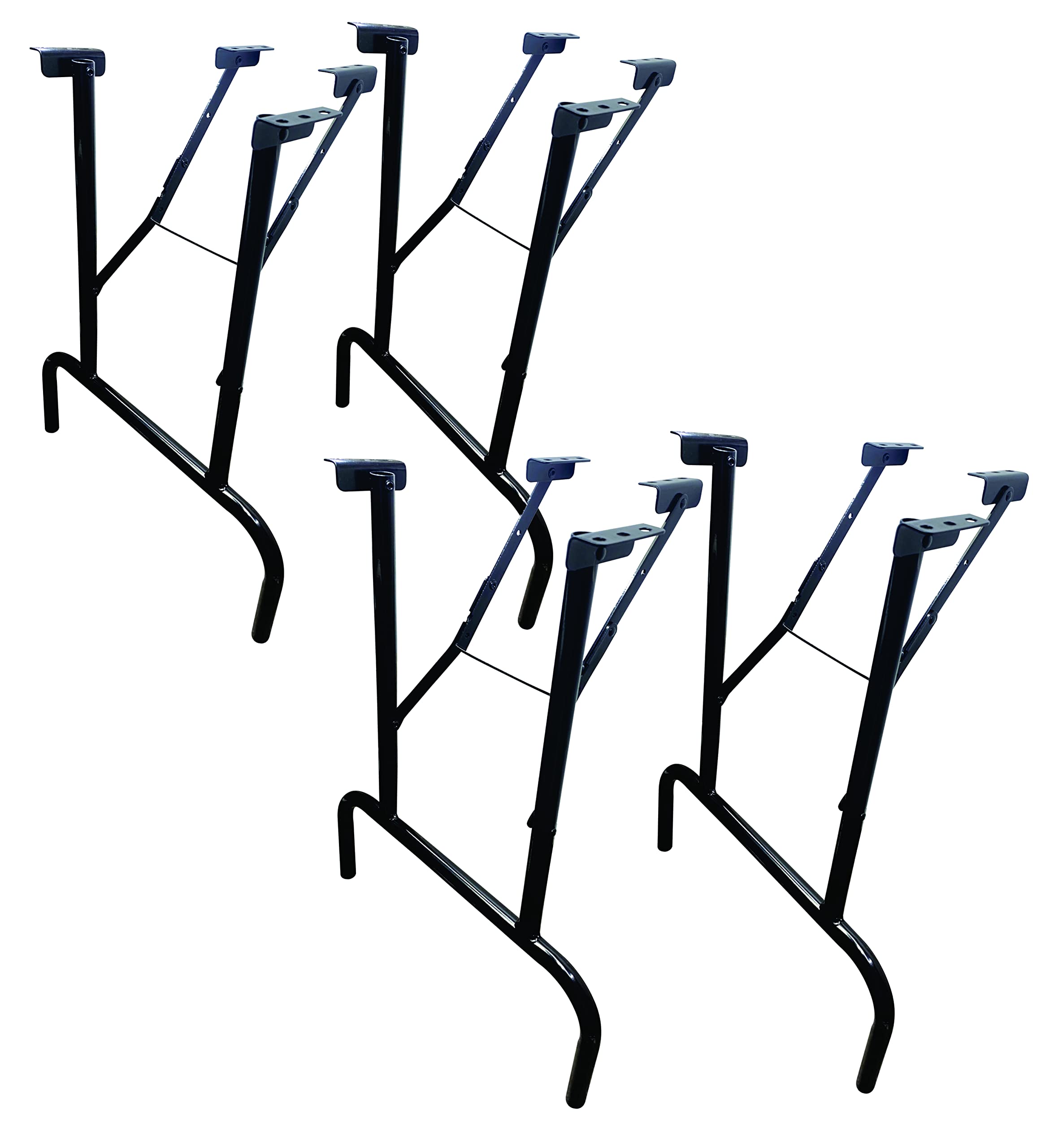 Heavy Duty Steel Folding Table Legs 27 Inch - Industrial Strength Powder Coated Gloss Black - Commercial Grade Table Base for Office, Restaurant & Event Furniture - Perfect for Workstations, Banquet Tables & Trade Show Displays