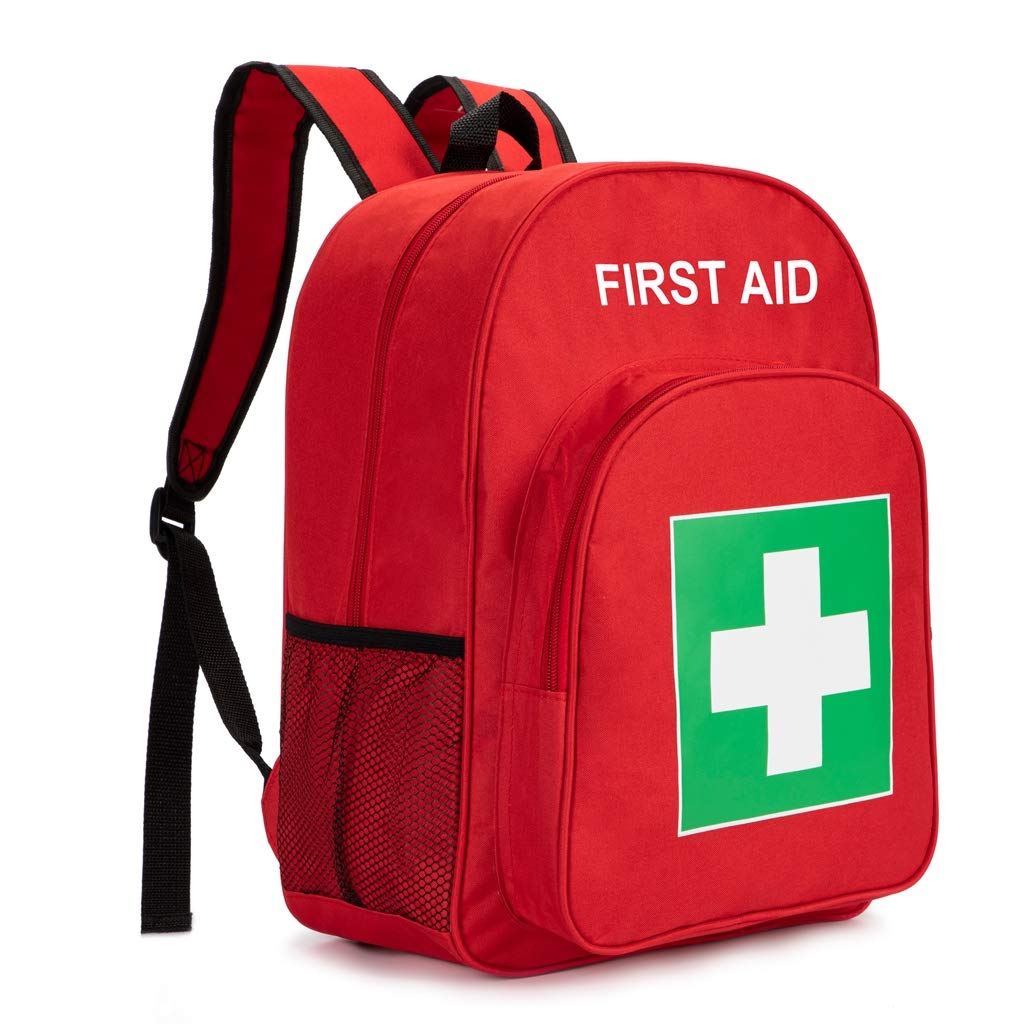 Red First Aid Kit Empty Travel Rescue Pouch - Emergency Medical Bag for First Responders, Camping, Hiking & Outdoor Adventures