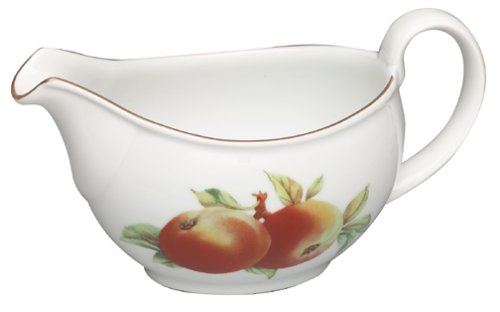 Royal Worcester Evesham Gold Porcelain 16-Ounce Sauceboat with Stand - Elegant Serving Dish for Gravy, Sauce & Condiments - Perfect for Dinner Parties, Holiday Meals & Fine Dining