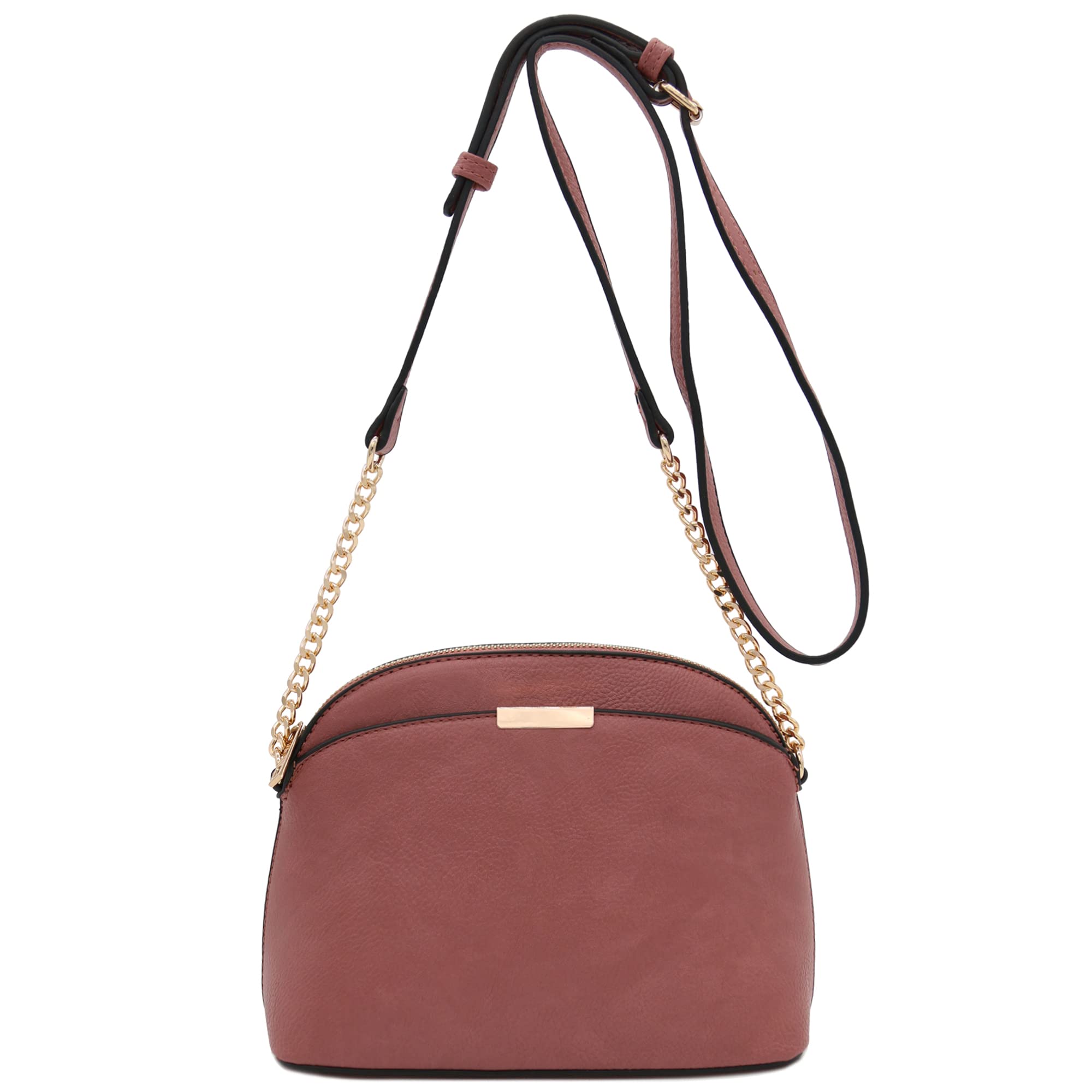 Stylish Faux Leather Small Dome Crossbody Bag with Adjustable Chain Strap - Perfect for Women's Daily Use, Shopping, Travel & Night Out