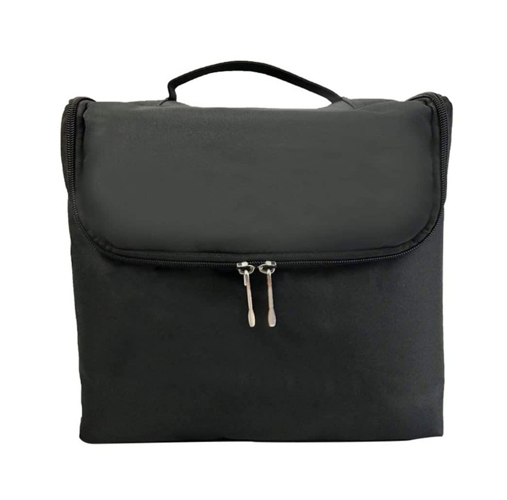 Travel Makeup Bag Organizer - Black Cosmetic Case for Brushes, Palettes & Sponges | Perfect for Toiletries & Train Travel | Portable Makeup Storage Solution