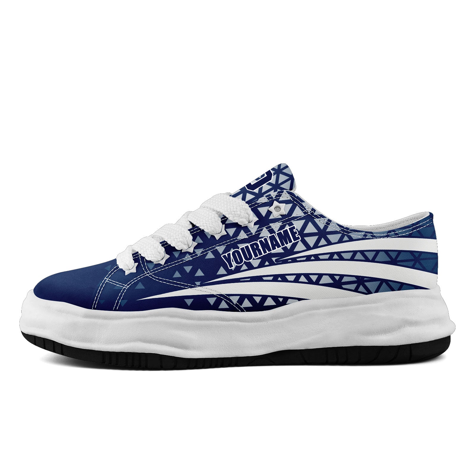 Custom Blue & White Indiana Shoes - Personalized Sneakers for Men & Women (Style FN038 D023003, Size 14) - Perfect for Sports, Casual Wear & Gift Giving