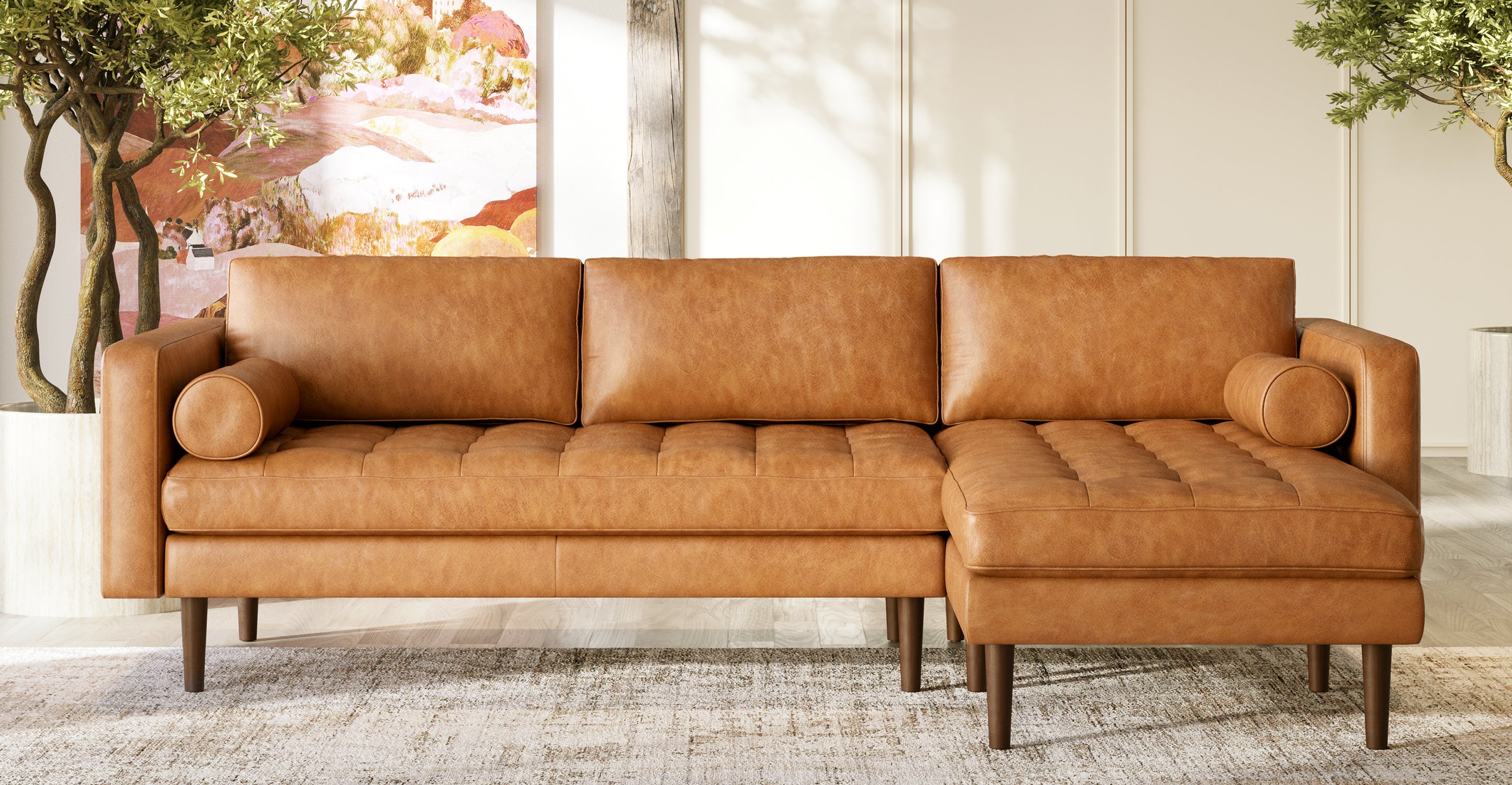 Napa Right Facing Sectional Sofa - Modern L-Shaped Couch for Living Room, Family Room & Home Theater | Comfortable Upholstered Furniture with Premium Fabric