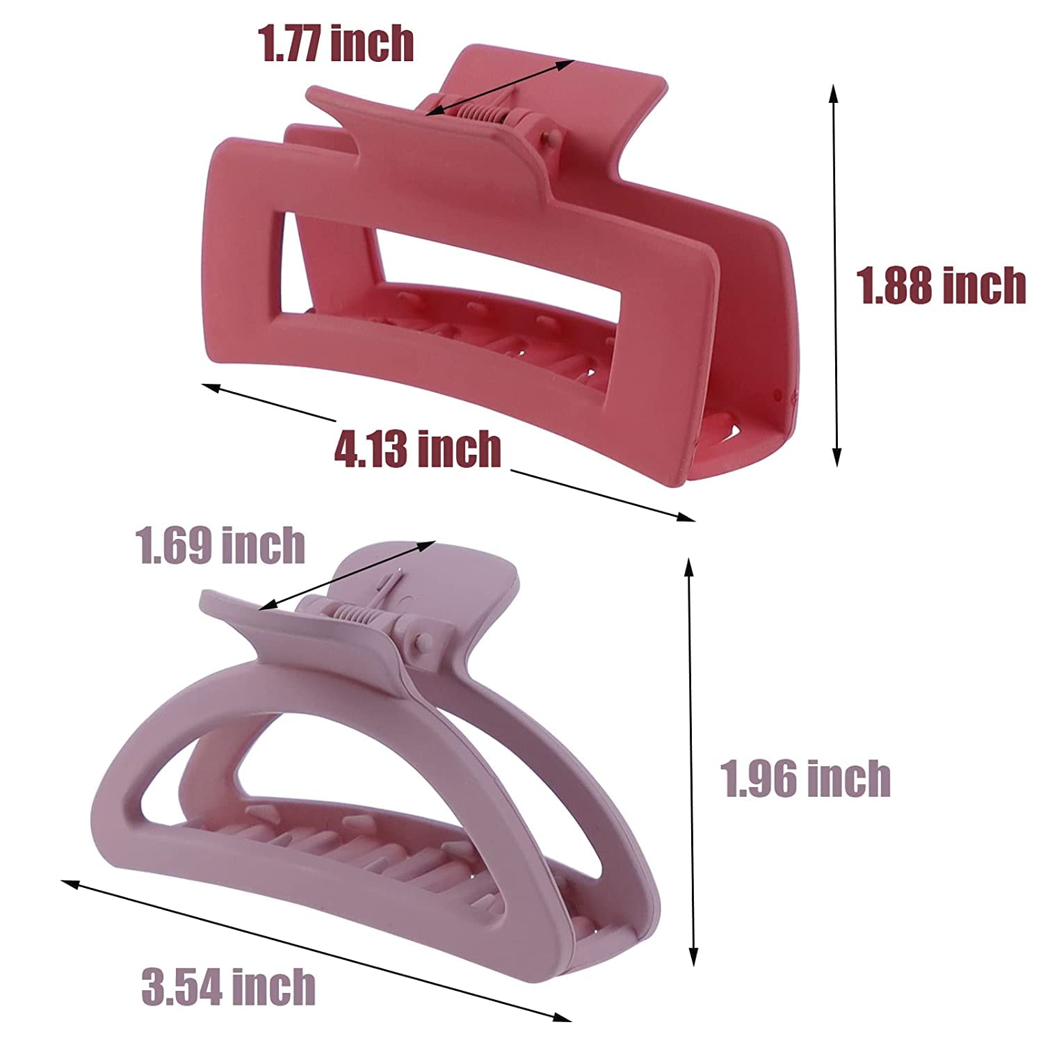 ASG 4-Piece Hair Claw Clips Set - Strong Hold Non-Slip Matte Jaw Clips for Thin, Thick & Curly Hair - Women & Girls Hair Accessories Gift - Perfect for Work, Gym, Travel & Everyday Styling