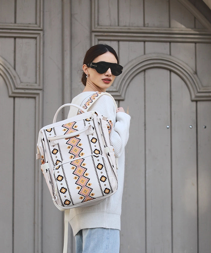 Wrangler Aztec Southwestern Print Diaper Bag - Stylish Baby Essentials Organizer for Travel, Outings & Daily Use