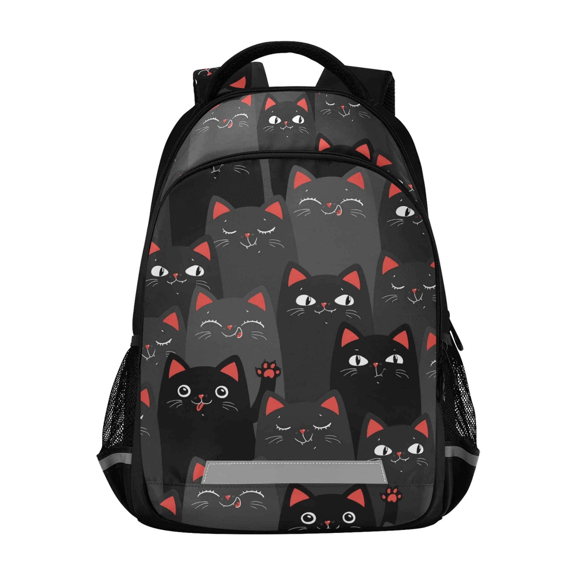 ALAZA Stylish Black and Grey Cat Print Backpack for Women & Men - Durable Laptop Bag Fits 13, 14, 15.6 Inch Notebooks - Perfect for School, Work, Travel & Casual Use
