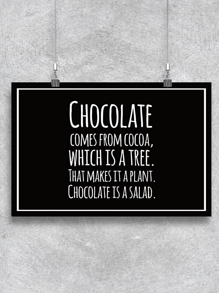Inspiring Chocolate Quote Poster - Motivational Wall Art for Home, Office & Kitchen Decor - Perfect for Chocolate Lovers & Gift Ideas
