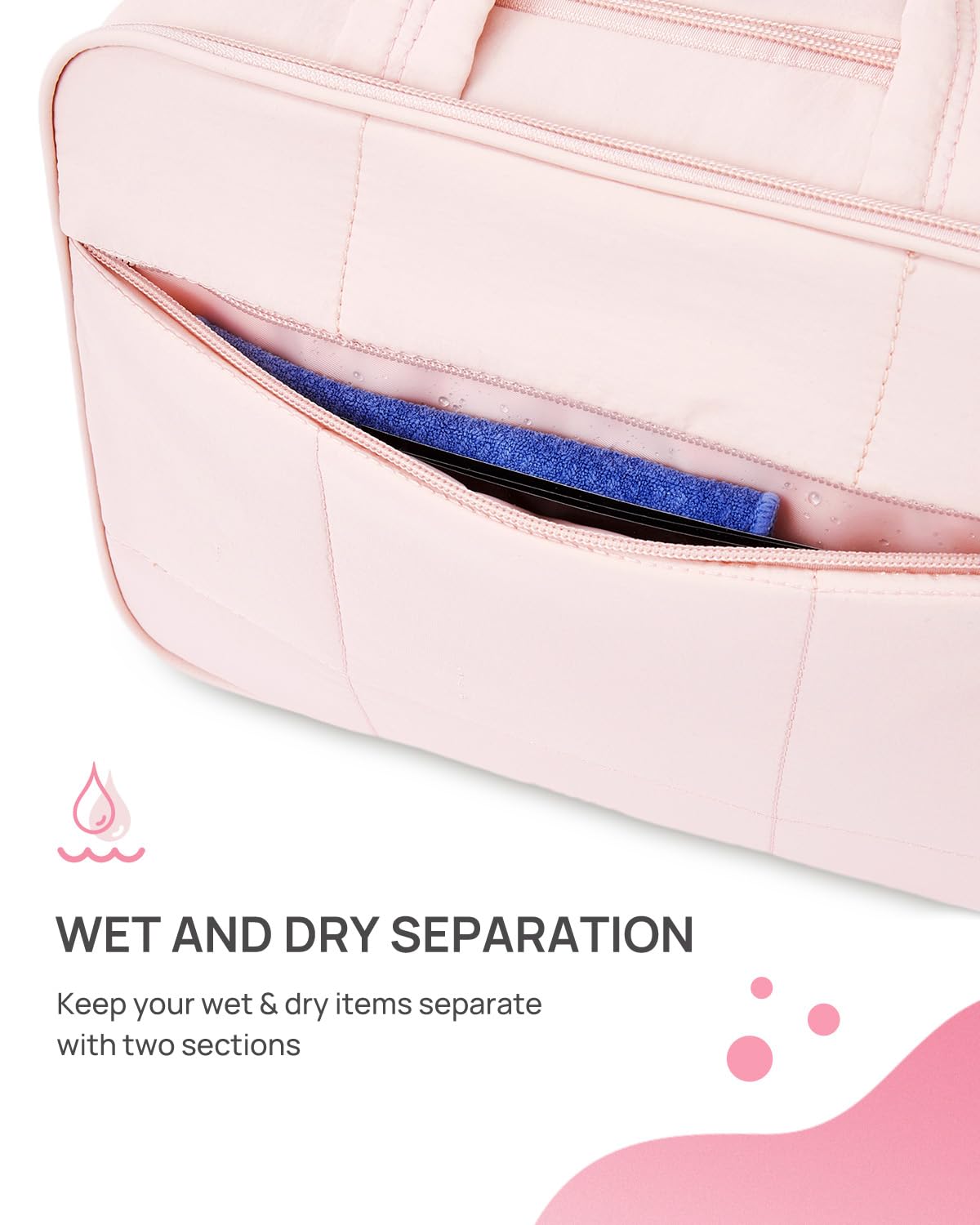 Telena Travel Toiletry Bag with Jewelry Organizer for Women - Waterproof Hanging Makeup Cosmetic Bag for Toiletries & Accessories - Perfect for Vacation, Business Trips & Gym Essentials Organization
