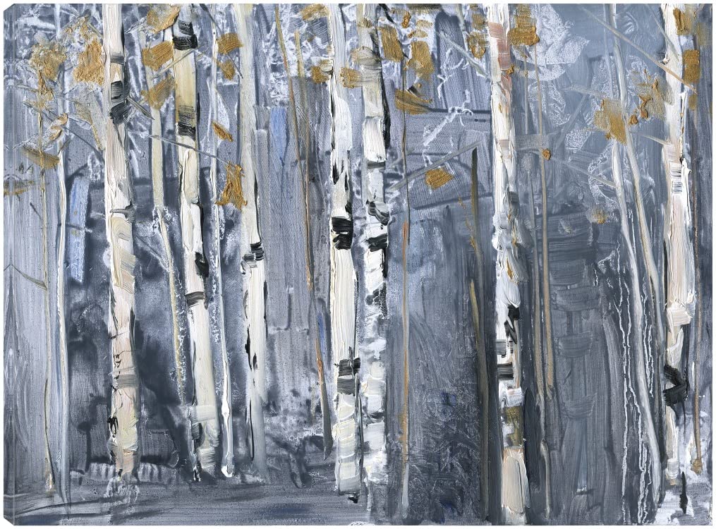 Modern Birch Canvas Wall Art by Sally Swatland - Hand Painted Fine Art Print for Living Room, Bedroom, Office & More - 43x32 Inches - Ready to Hang - Perfect for Home Decor, Gifts & Interior Design