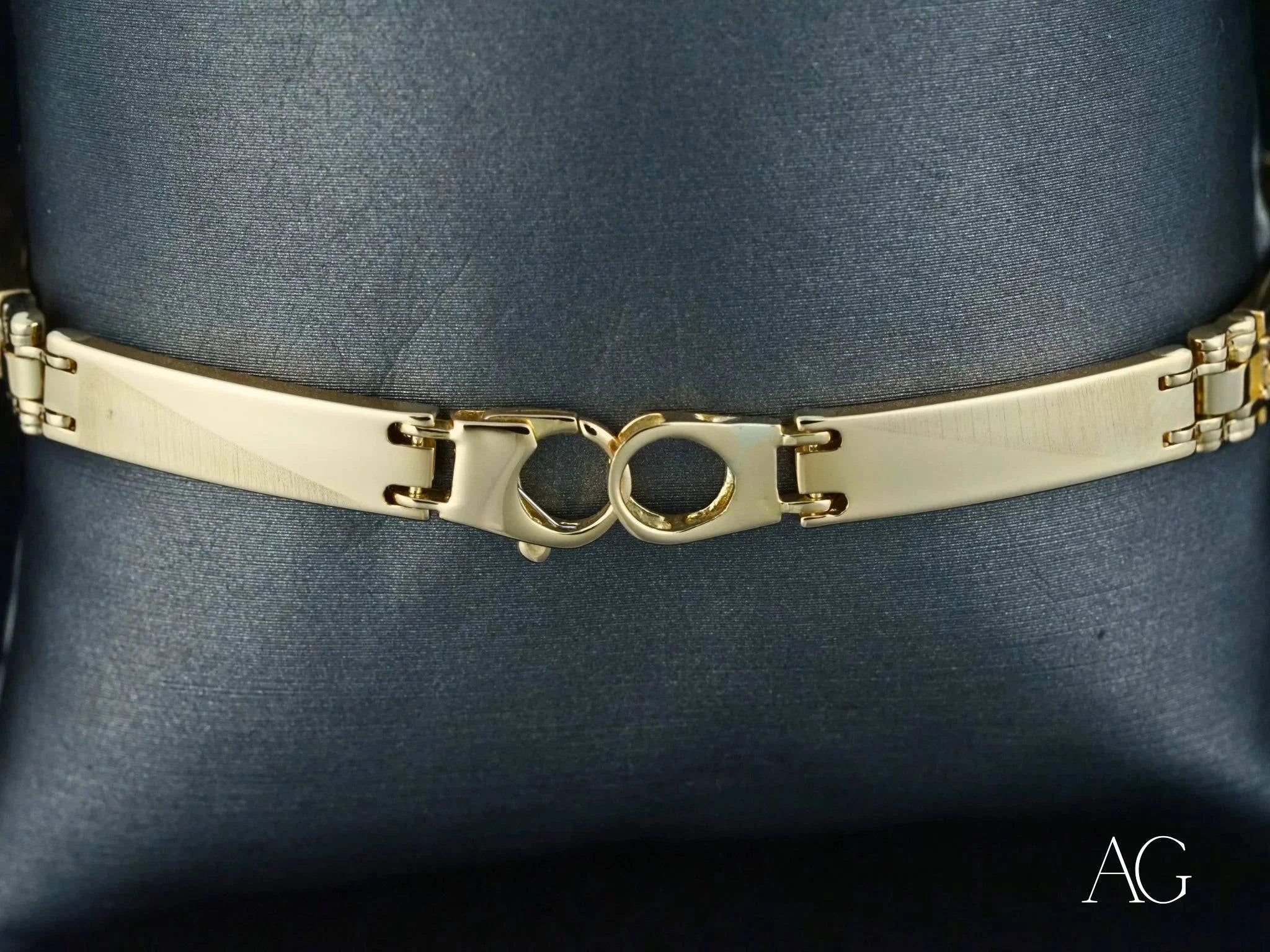18K Gold & White Gold Men's Bracelet - Elegant & Durable Jewelry for Gifts, Weddings & Special Occasions