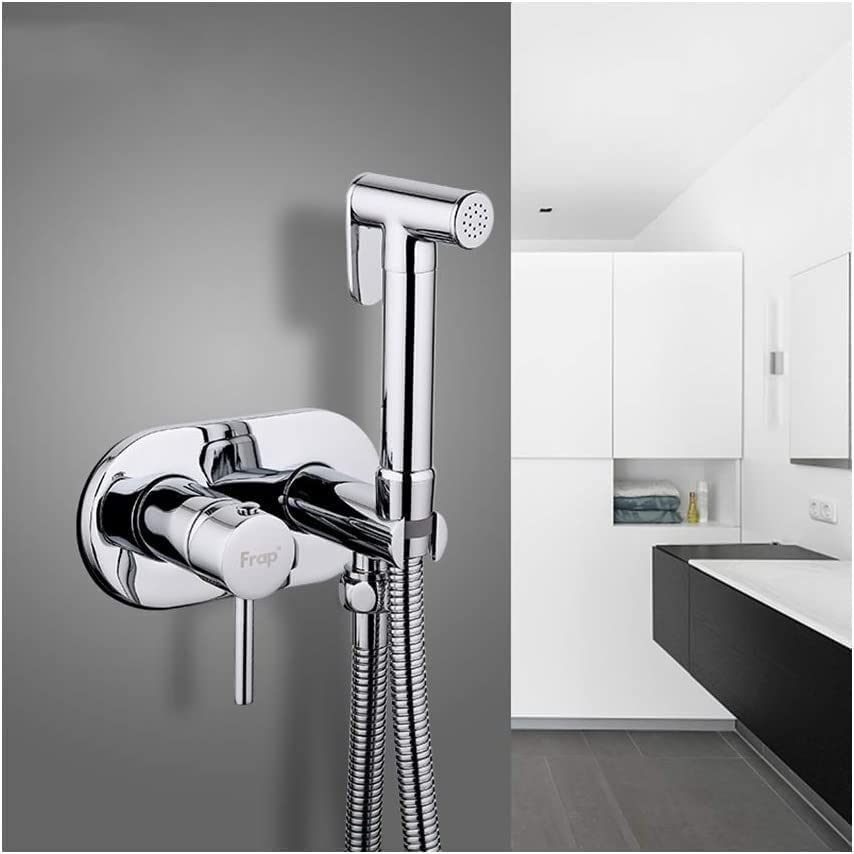 **Brass Chrome Handheld Sprayer Kit - Portable Wall Mounted Shower Sprayer for Bathroom, Toilet Cleaning & Personal Hygiene | Ideal for Cloth Diaper Washing, Floor Cleaning & Household Use**
