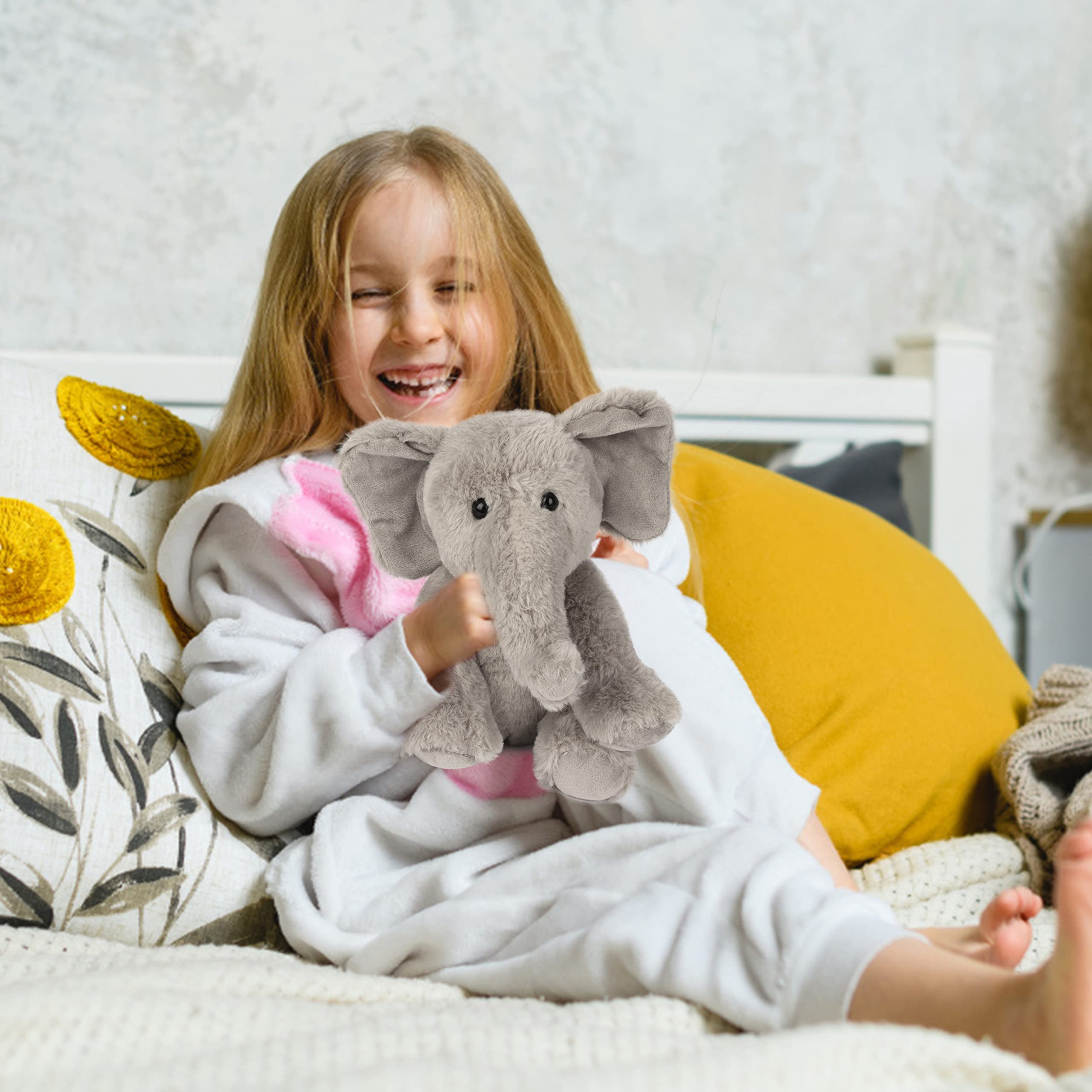 Easfan 10'' Gray Elephant Stuffed Animal - Ultra Soft Plush Toy for Kids, Boys & Girls | Cuddly Elephant Plushie for Birthday, Holiday Gifts & Room Decor | Perfect for Nursery, Bedroom & Playtime