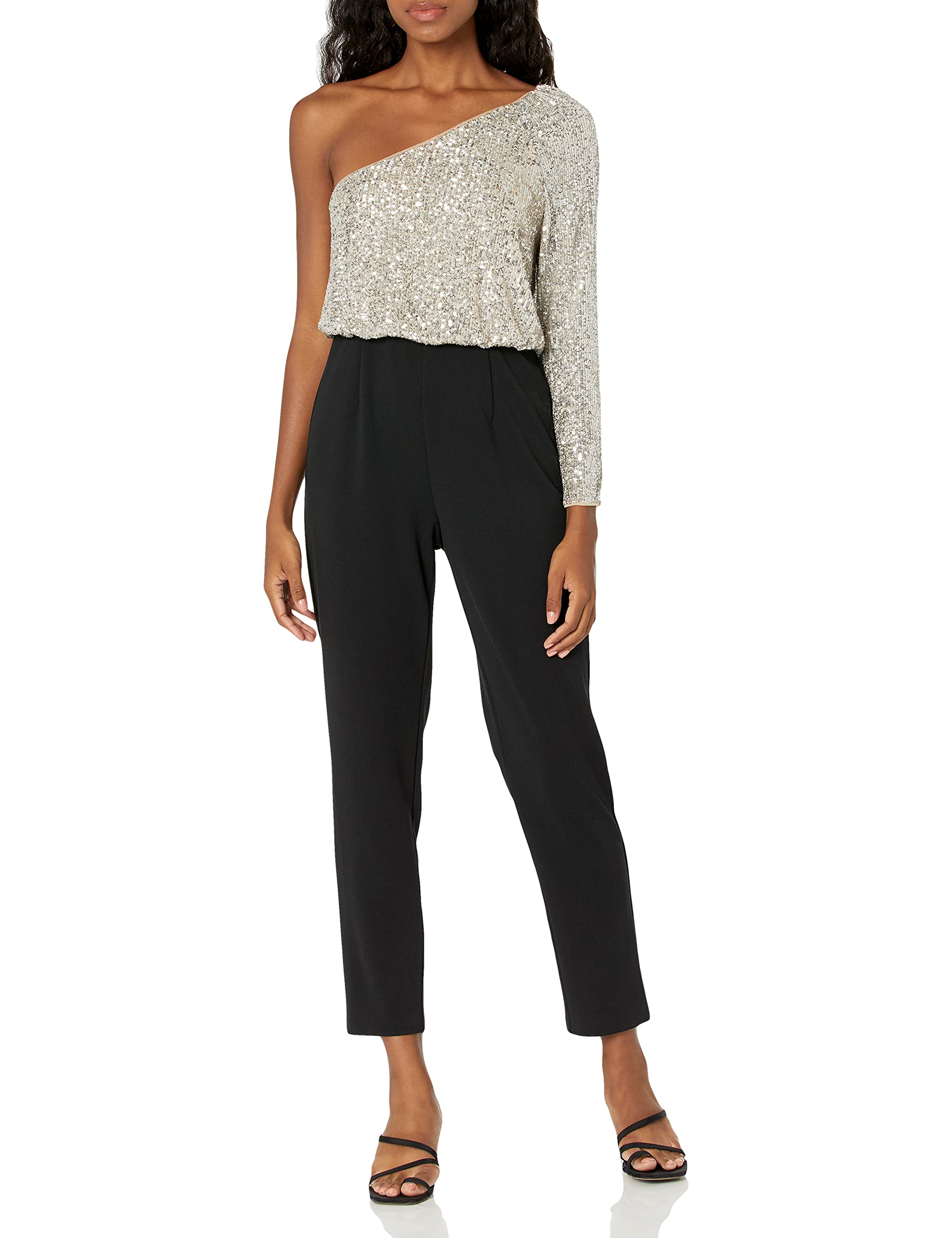 Adrianna Papell Women's One Shoulder Jumpsuit - Elegant Formal Dress for Evening Parties, Weddings & Special Occasions | Plus Size Options Available