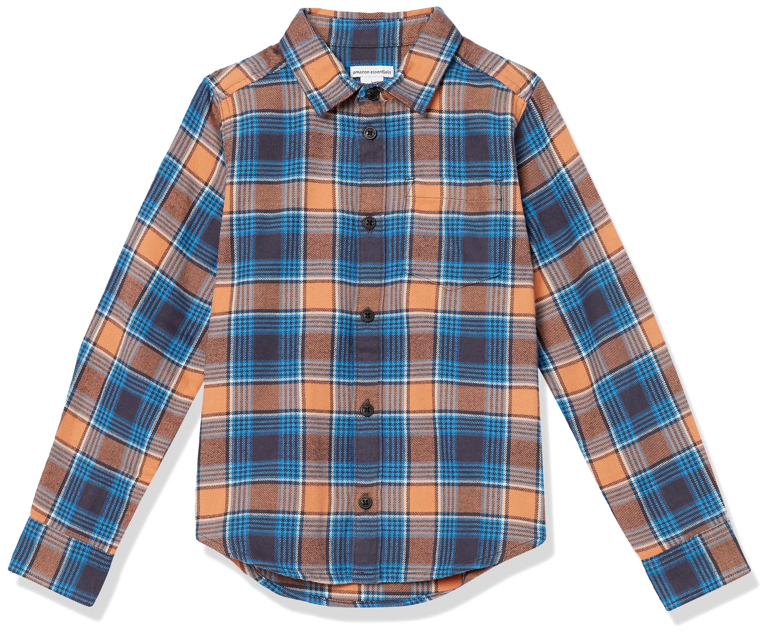 Amazon Essentials Boys & Toddlers' Flannel Shirt - Soft Plaid Button-Up for Kids, Warm Winter & Fall Layering - Perfect for School, Playdates & Family Outings