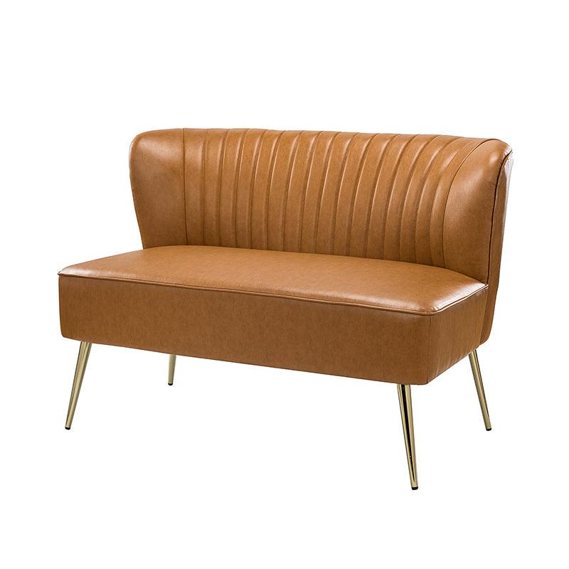 Agnes Vegan Leather Loveseat - Eco-Friendly Faux Leather Sofa for Small Spaces | Perfect for Apartments, Living Rooms & Home Offices